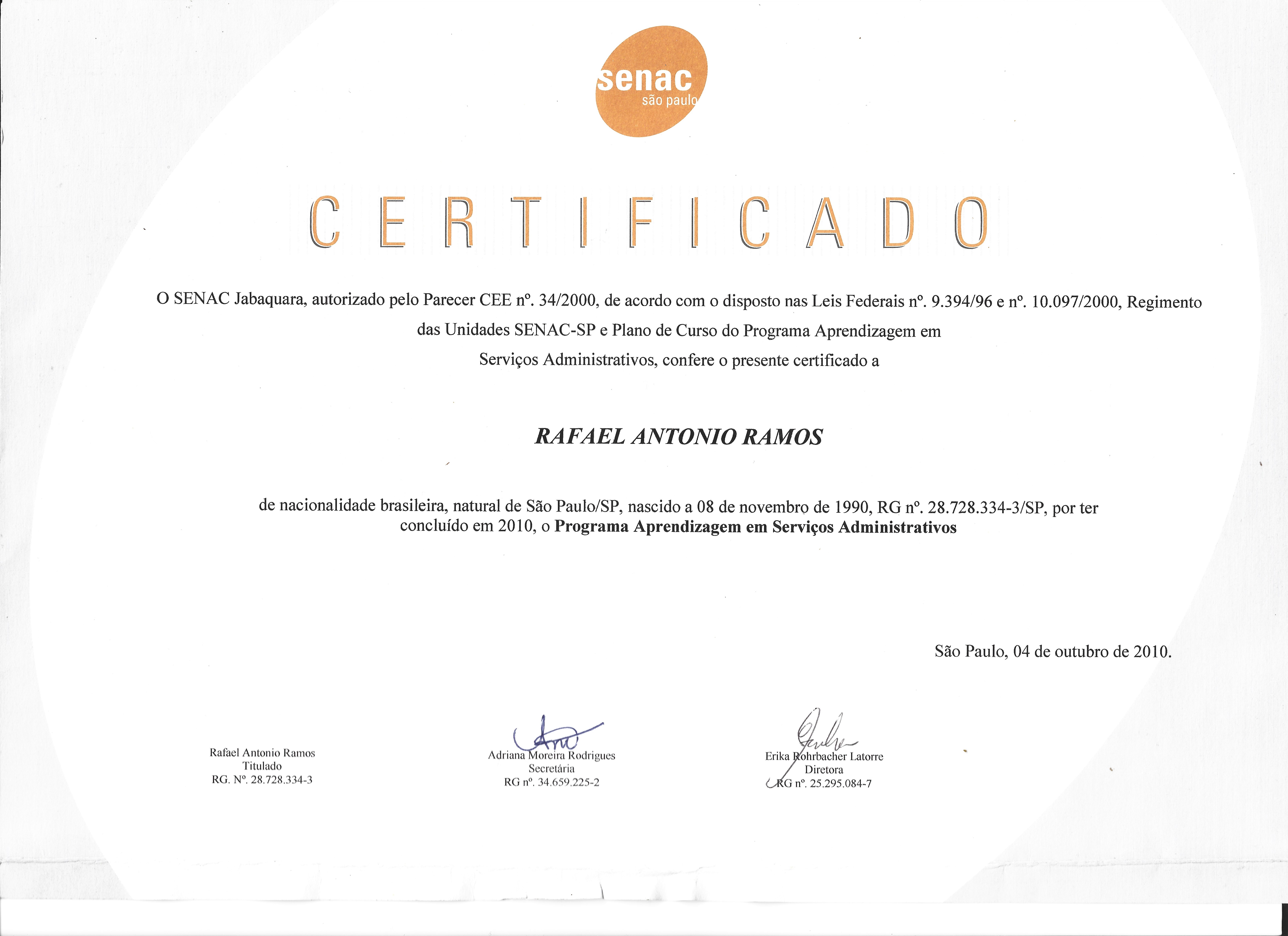 Adm Certificate